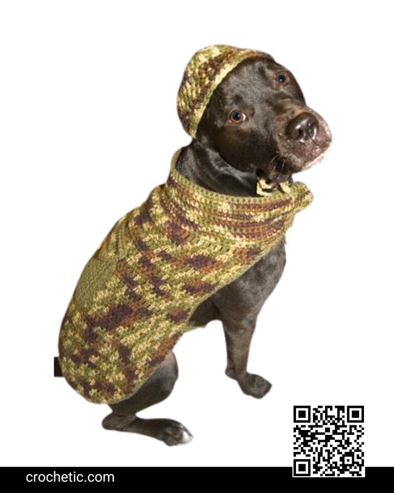 Hunter Dog Outfit - Crochet Pattern