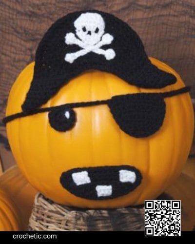 Jolly Roger Pirate Pumpkin - Crochet Pattern
