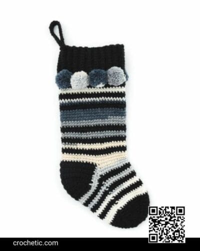 Kitsch Striped Stocking - Crochet Pattern