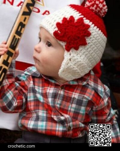 Maple Leaf Earflap Hat - Crochet Pattern