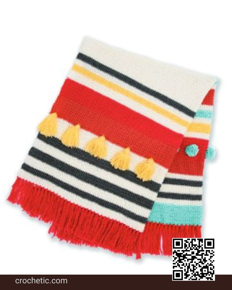Mighty Stripey Blanket​ - Crochet Pattern