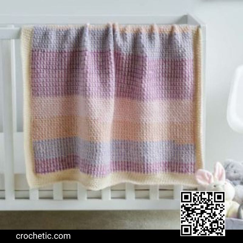 Mini Moss Stitch Baby Blanket - Crochet Pattern