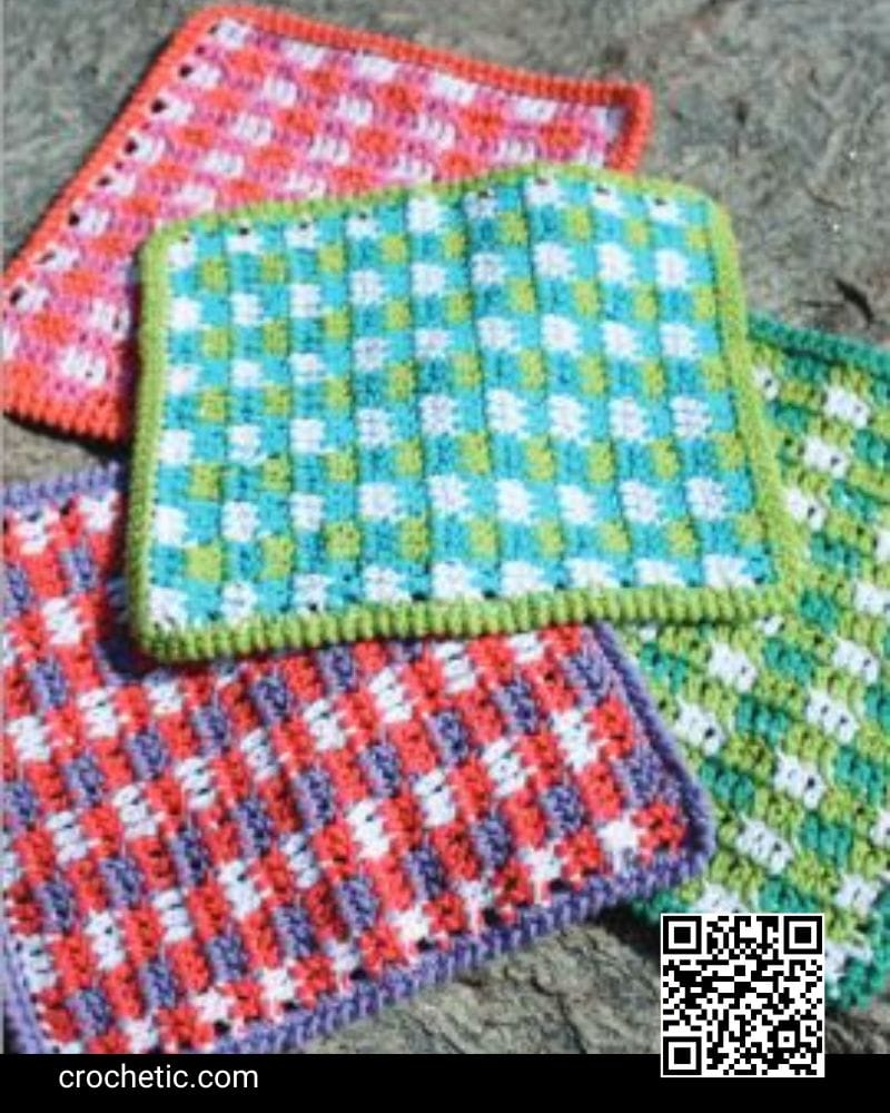 Mod Gingham Dishcloth Crochet Pattern Crochet Patterns for Tops, Hats & More