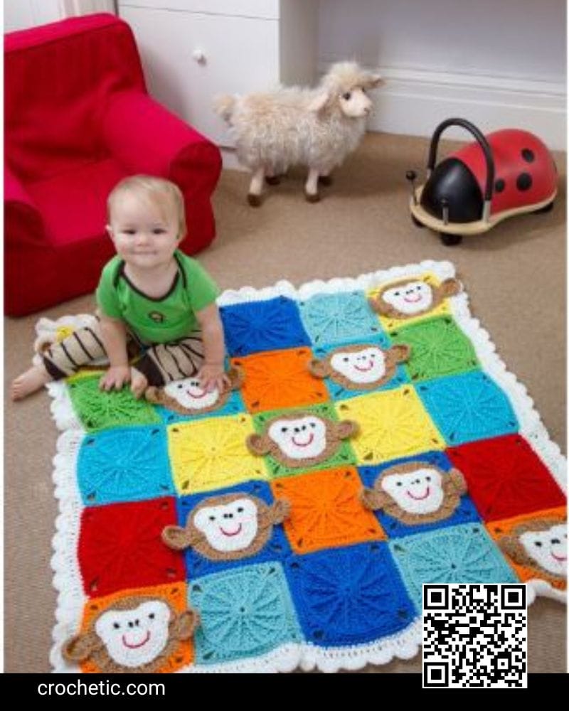 Monkey Around Baby Blanket - Crochet Pattern