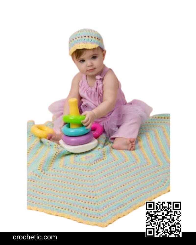One Hexagon Baby Blanket - Crochet Pattern