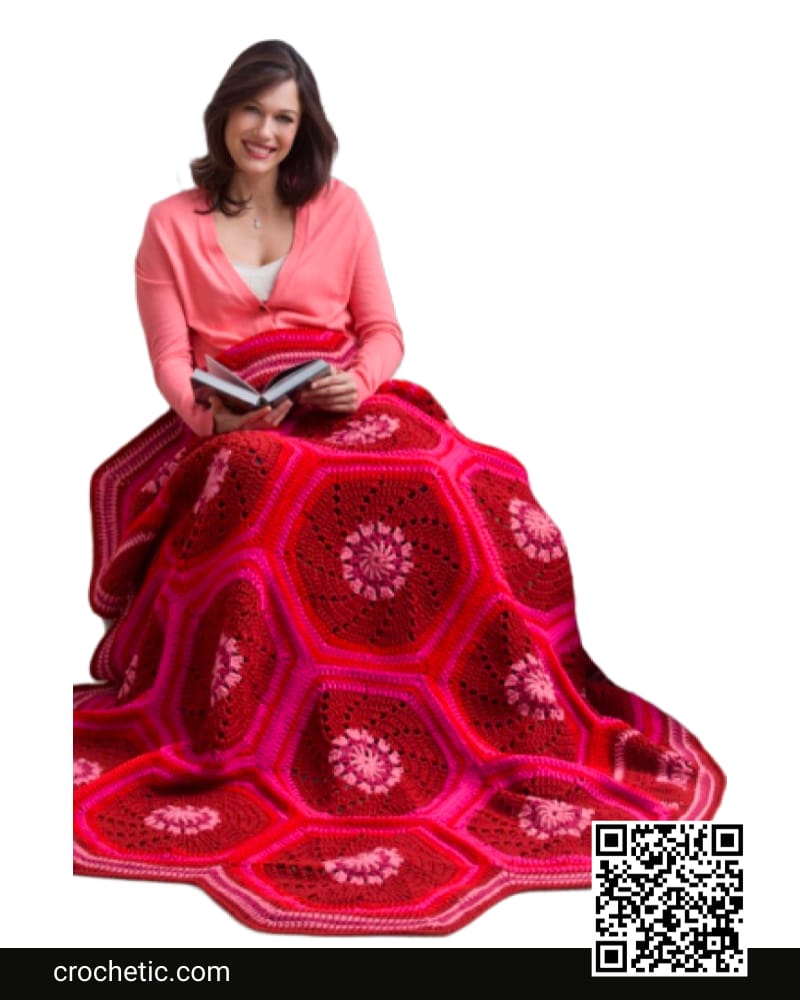 Ruby Hexagon Throw - Crochet Pattern