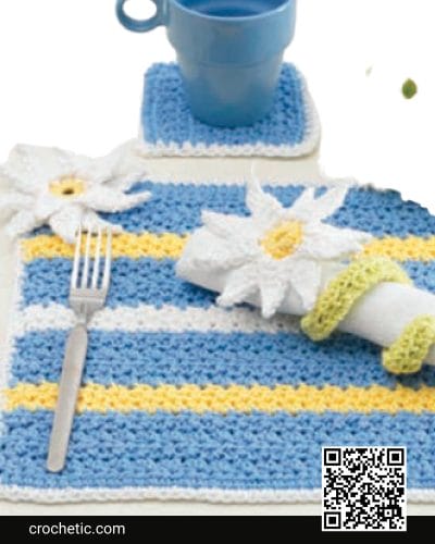 Place Mats, Coasters & Napkin Rings - Crochet Pattern