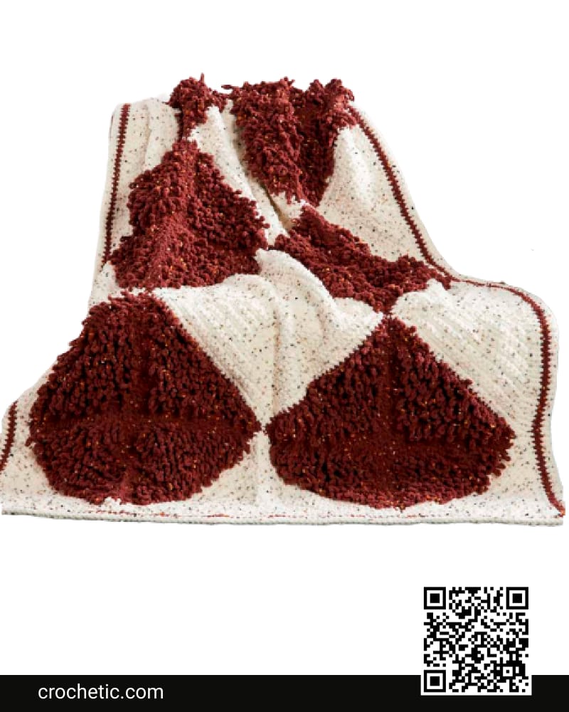Loopy Diamond Crochet Blanket - Crochet Pattern