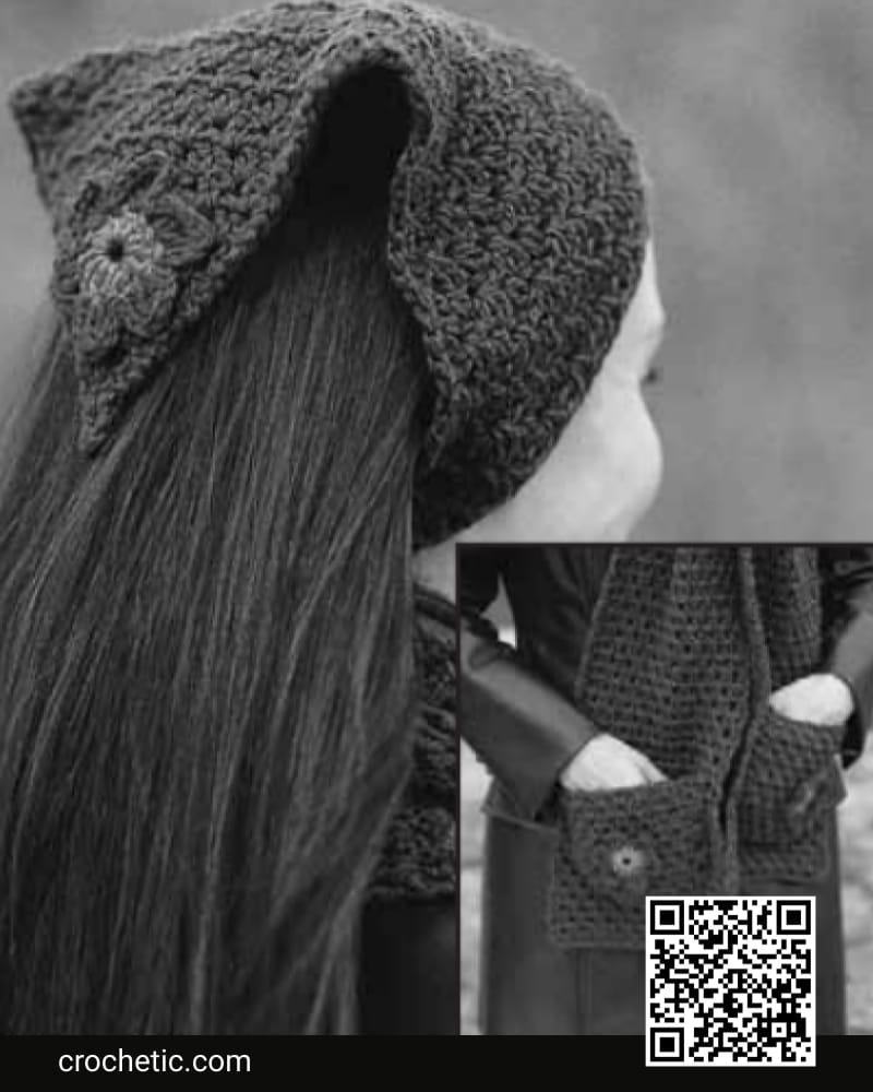 Applique Kerchief And Scarf - Crochet Pattern