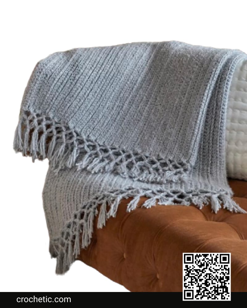Cozy Time Fringe Throw - Crochet Pattern