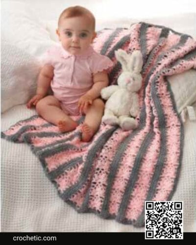 Lacy Stripes Blanket - Crochet Pattern