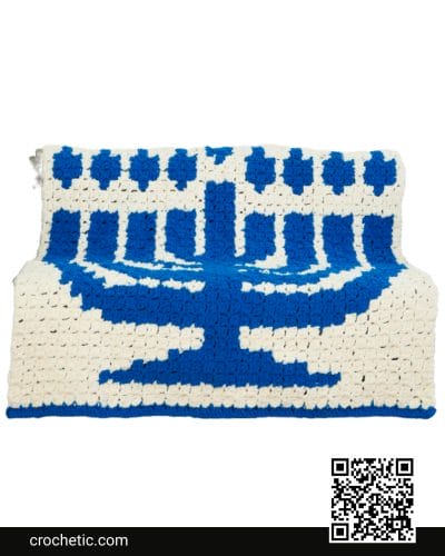 C2C Crochet Menorah Blanket - Crochet Pattern