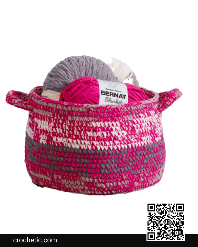 Marled Stripes Crochet Basket - Crochet Pattern