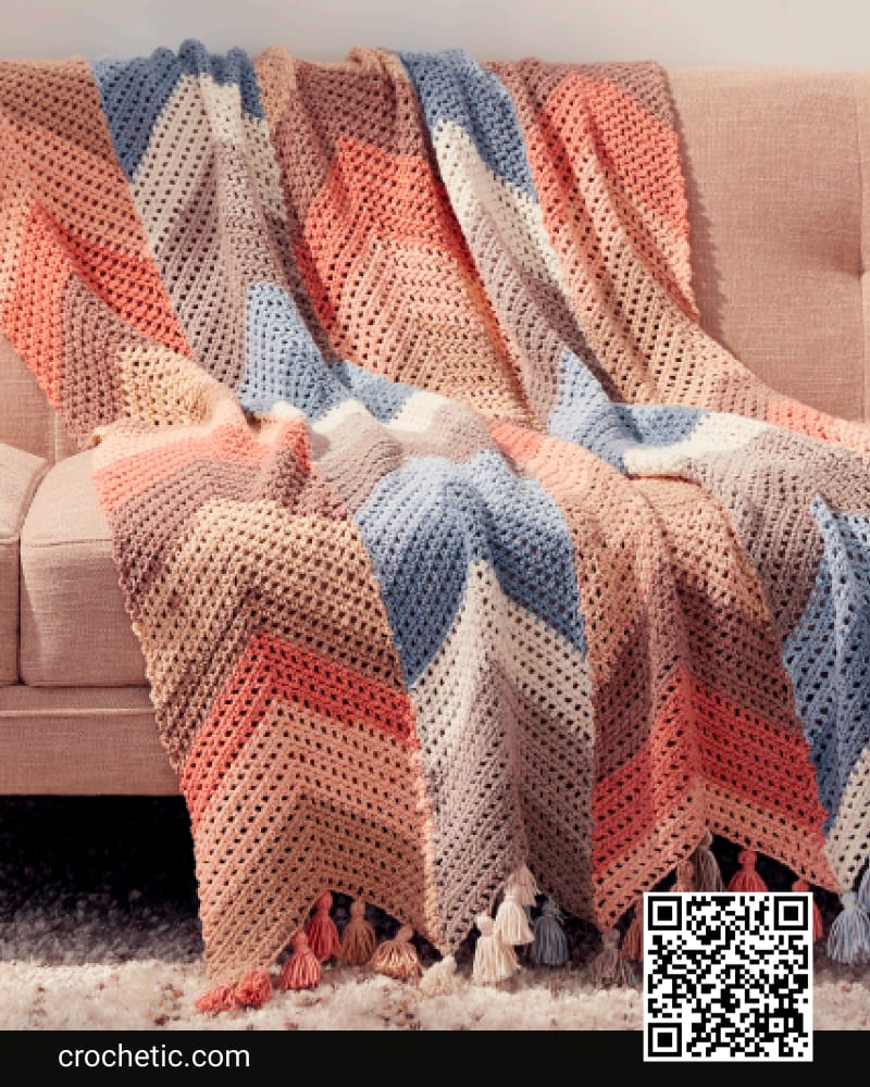Chevron Stripes Blanket - Crochet Pattern