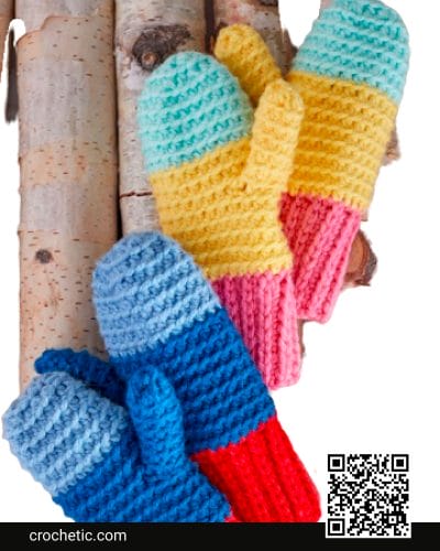 Snowday Crochet Mittens - Crochet Pattern