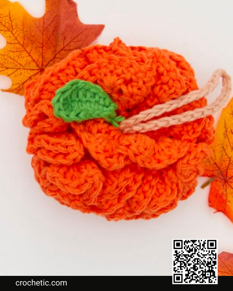 Pumpkin Pouf Scrubby - Crochet Pattern