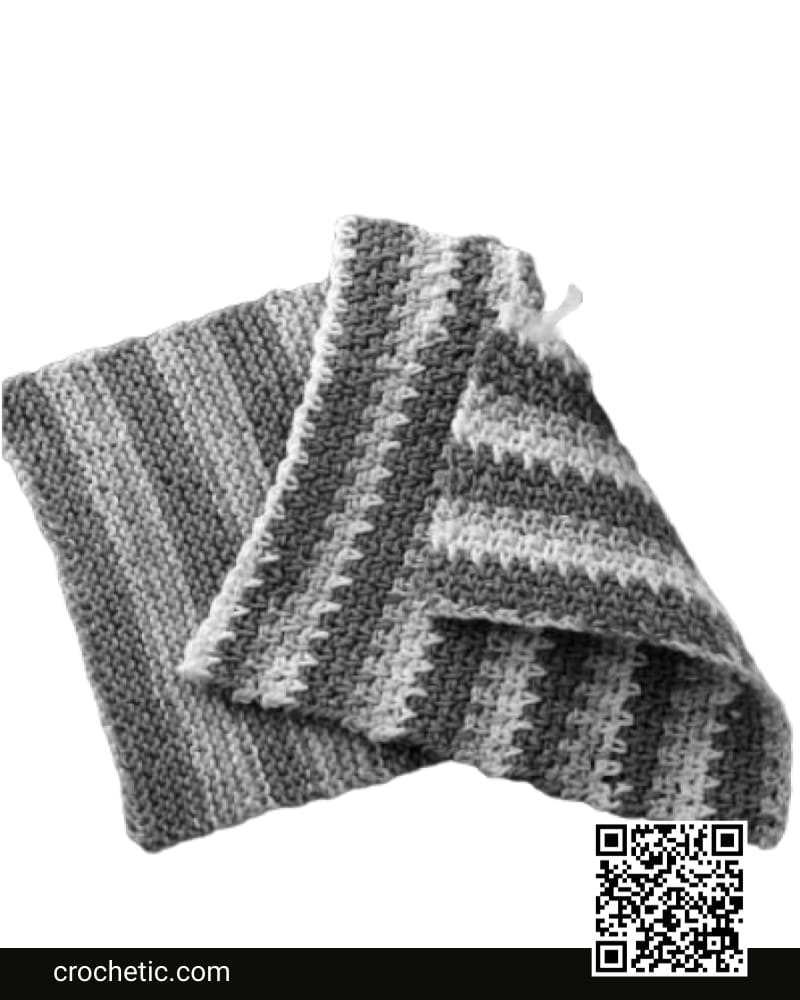 Cream Stripes Dishcloth - Crochet Pattern