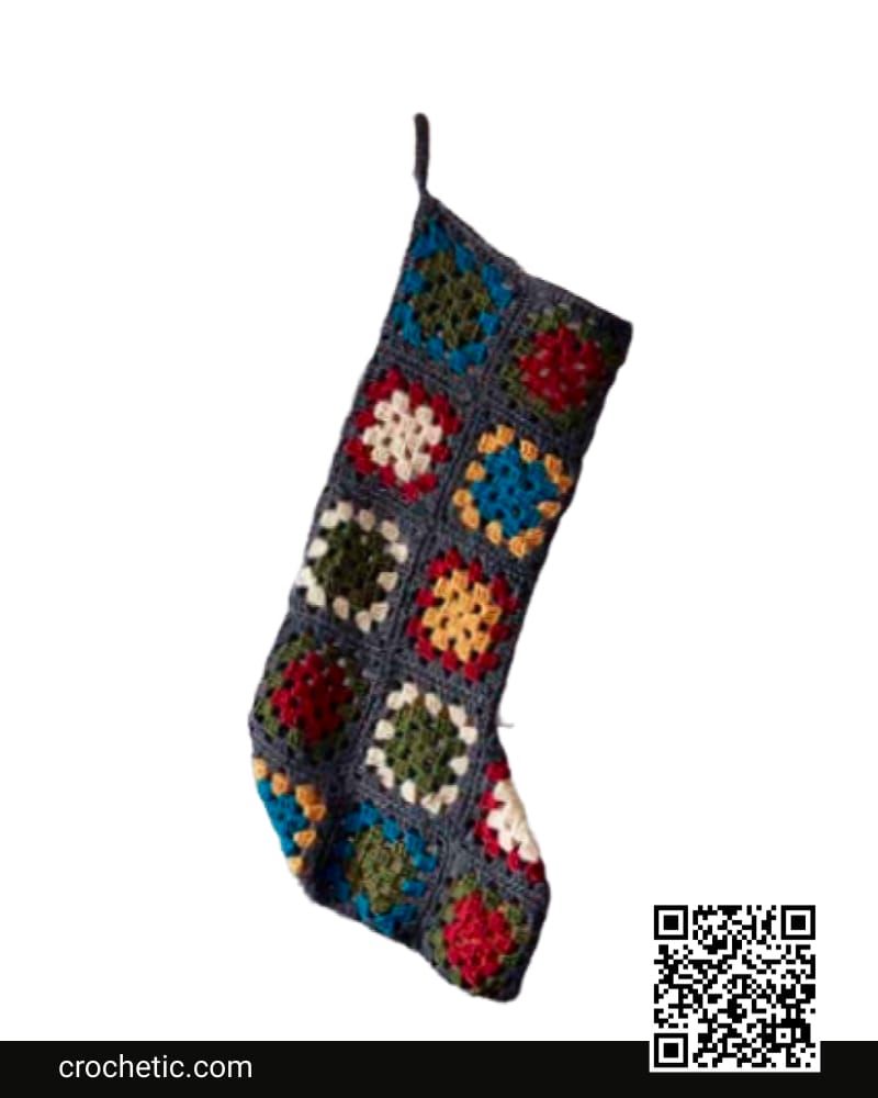 Crochet Granny Square Stocking - Crochet Pattern