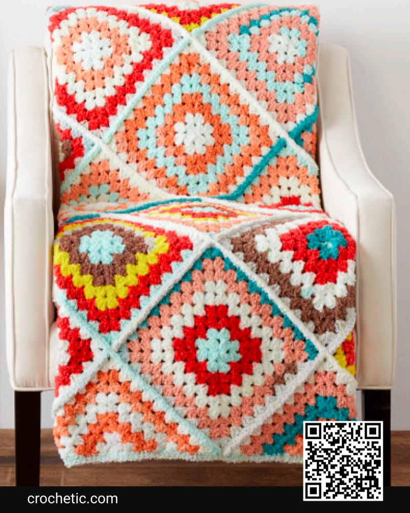 Random Granny Crochet Afghan - Crochet Pattern