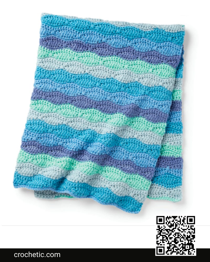 Blue Waves Crochet Blanket - Crochet Pattern