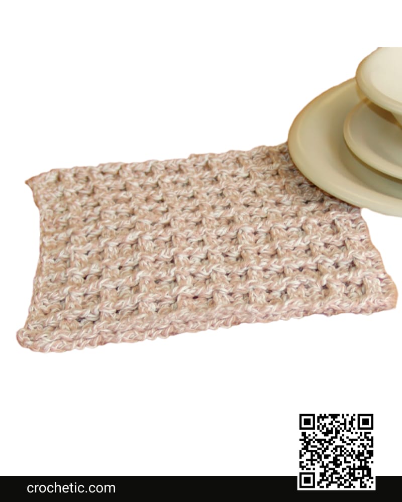 Waffle Pattern Dishcloth - Crochet Pattern