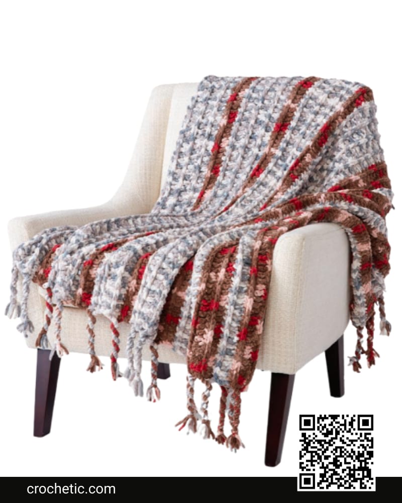 Vertical Stripes Crochet Blanket - Crochet Pattern