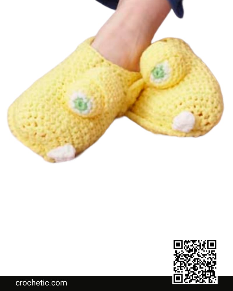 Yellow Monster Slippers - Crochet Pattern