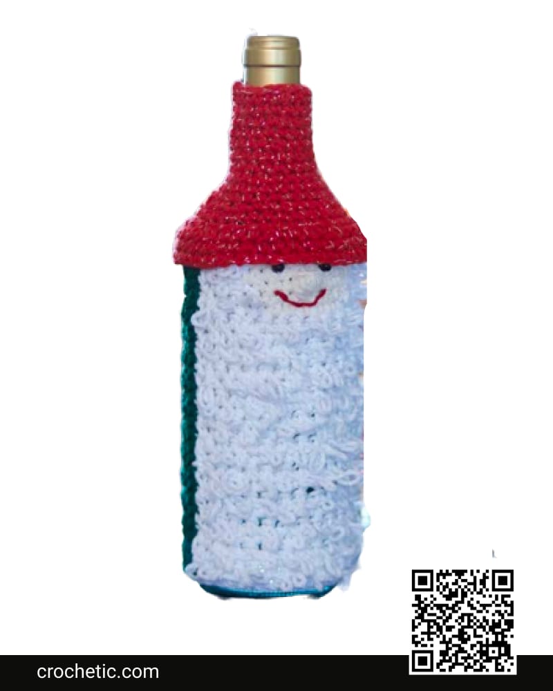 Gnome For The Holidays Wine Bottle Cozy - Crochet Pattern