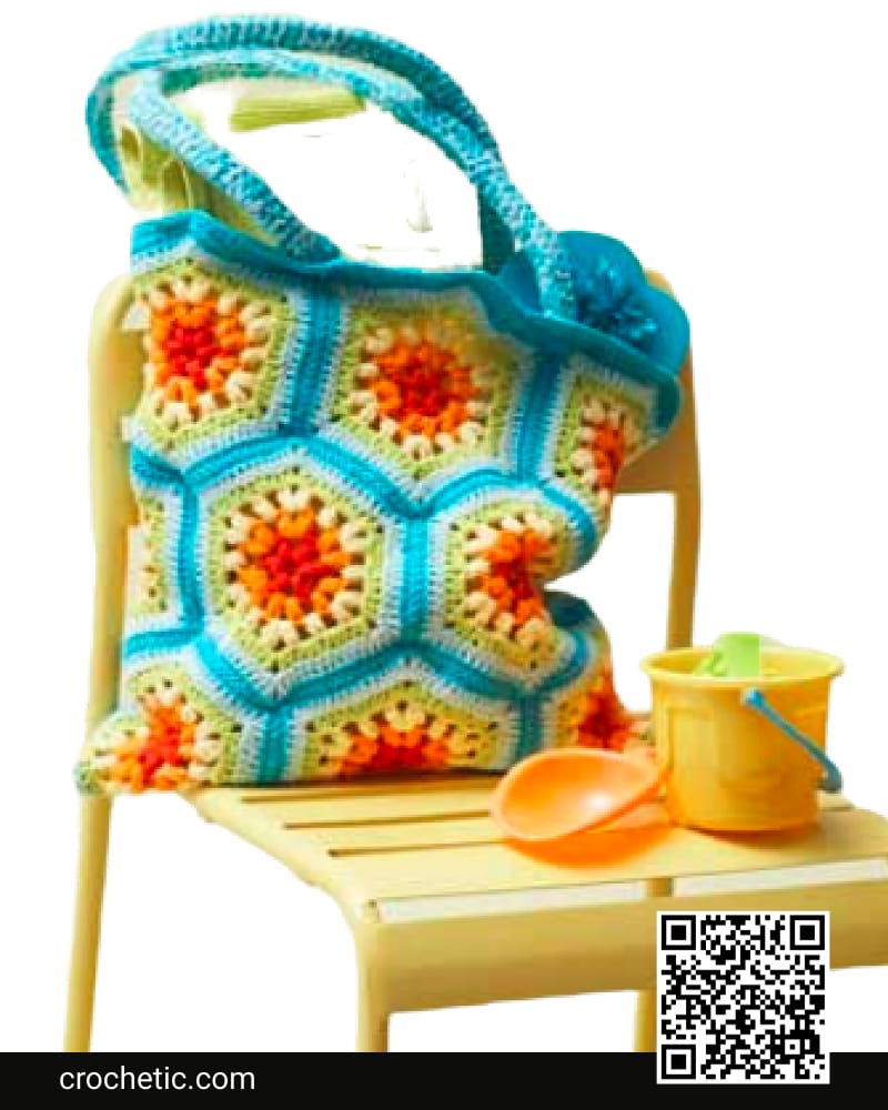 Rainbow Hexagon Beach Bag - Crochet Pattern