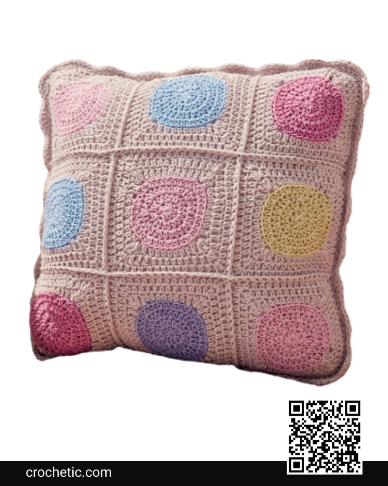 Crochet Circle In Square Pillow - Crochet Pattern