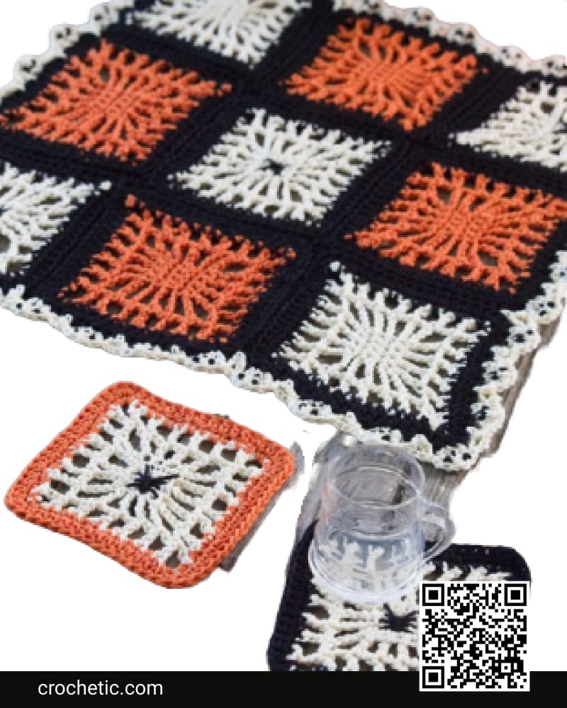 Spiderweb Coasters And Halloween - Crochet Pattern