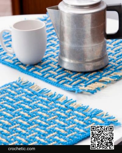 Mosaic Basketweave Placemat - Crochet Pattern