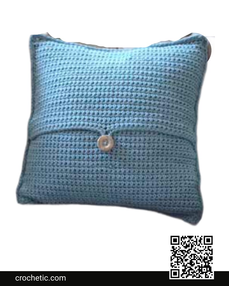 Reversible Spike Stitch Pillow Cover Button Loop - Crochet Pattern