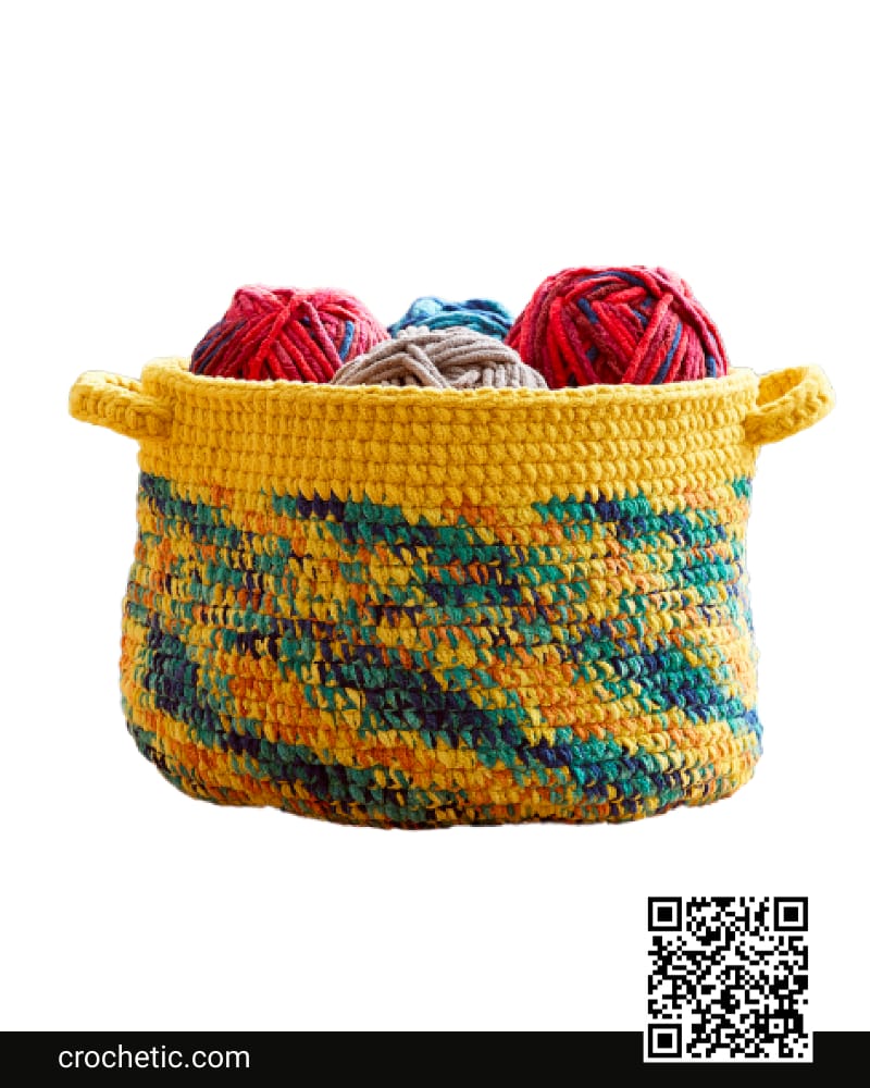 Dip Edge Crochet Basket - Crochet Pattern