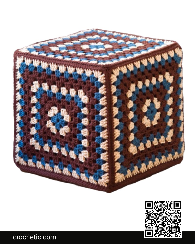 Granny Ottoman Cover - Crochet Pattern