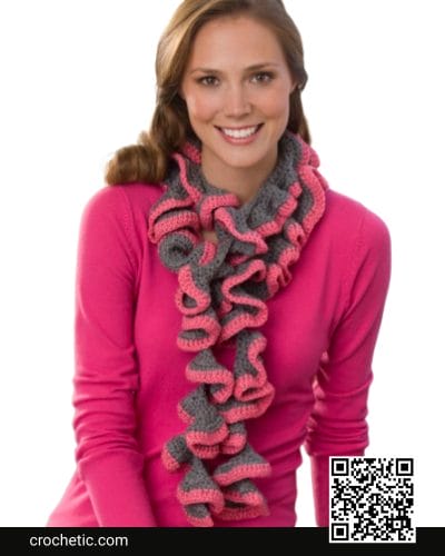 Rosy Ruffle Scarf - Crochet Pattern