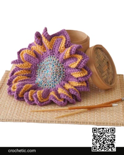 Crochet Plum Blossom Dishcloth - Crochet Pattern