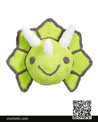 Crochet Faux Taxidermy Triceratops - Crochet Pattern