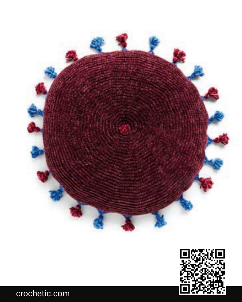 Tassel Around Stackable Crochet Floor Pillow Version 1 - Crochet Pattern
