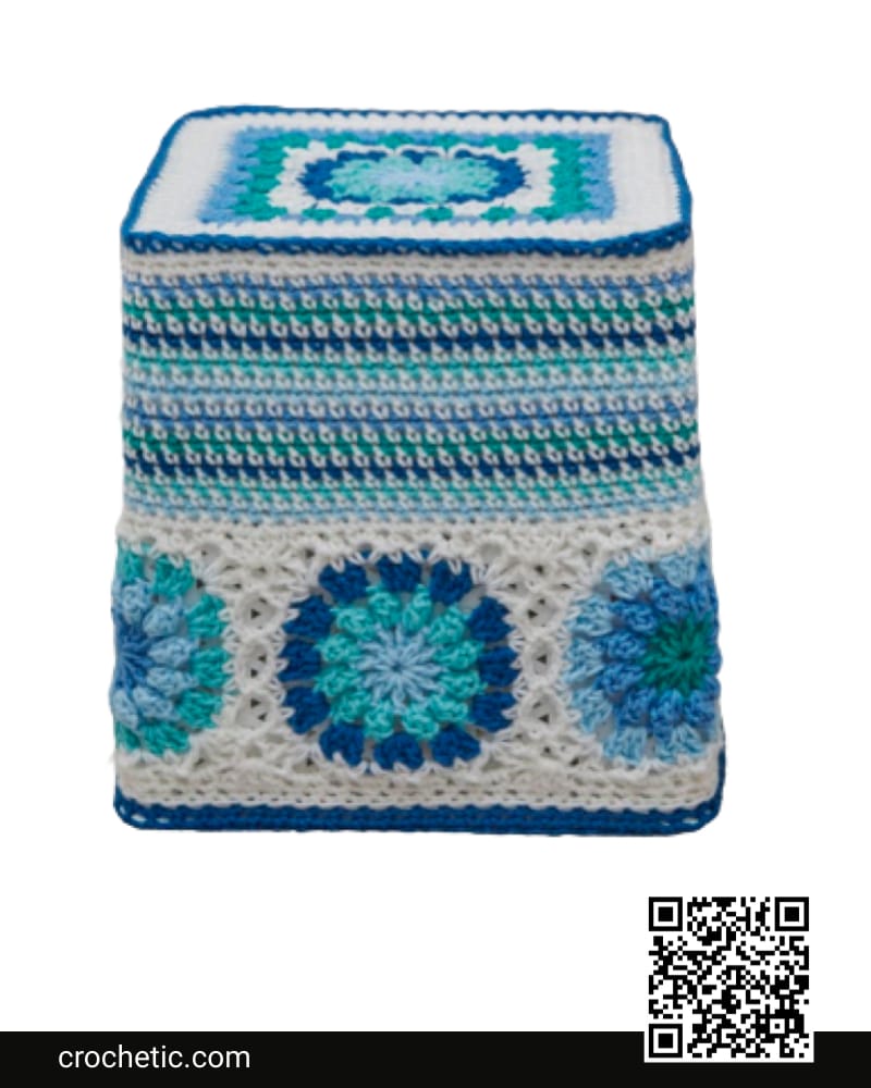 Hexagon Blues Ottoman - Crochet Pattern