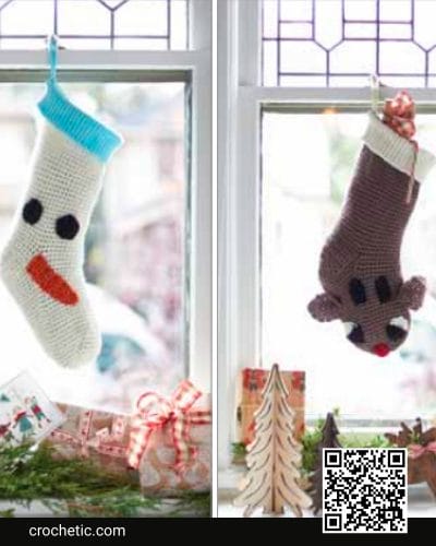 Christmas Character Stockings - Crochet Pattern