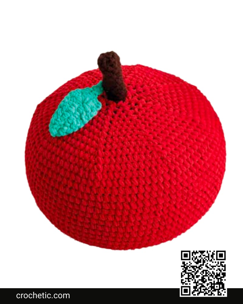 Crochet Apple A Day Pouf - Crochet Pattern