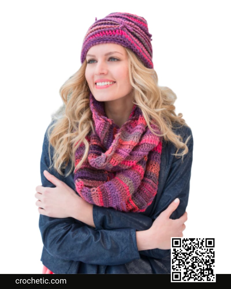 Corrugated Hat And Cowl - Crochet Pattern