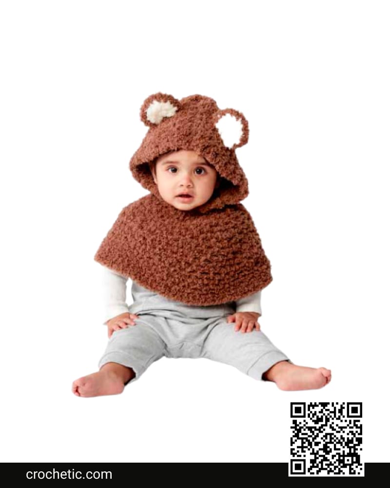 Bear Cub Crochet Poncho - Crochet Pattern