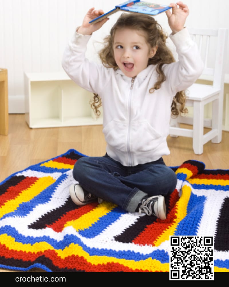 Kid’S Stripes Throw - Crochet Pattern