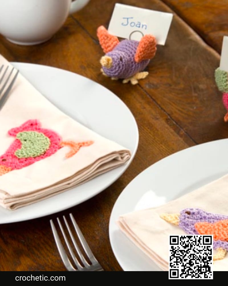 Colorful Bird Table Setting - Crochet Pattern