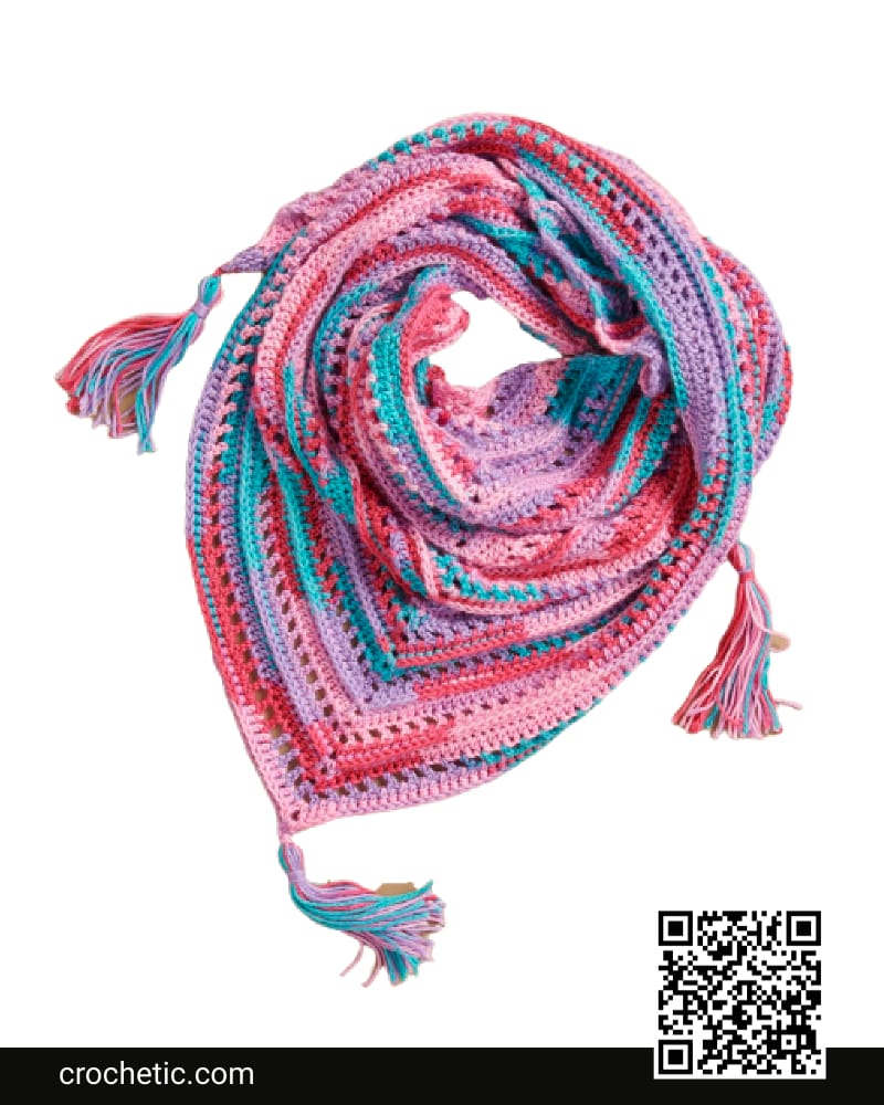 Tassel Edge Crochet Shawl - Crochet Pattern