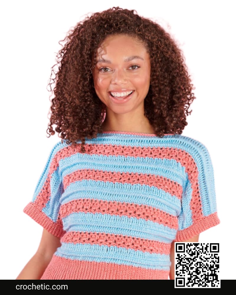 Striped To A Tee Crochet Pullover - Crochet Pattern