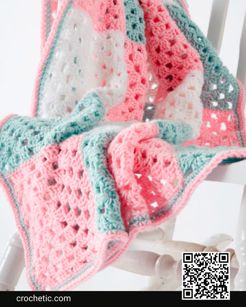 Springtime Squares Crochet Baby Blanket - Crochet Pattern