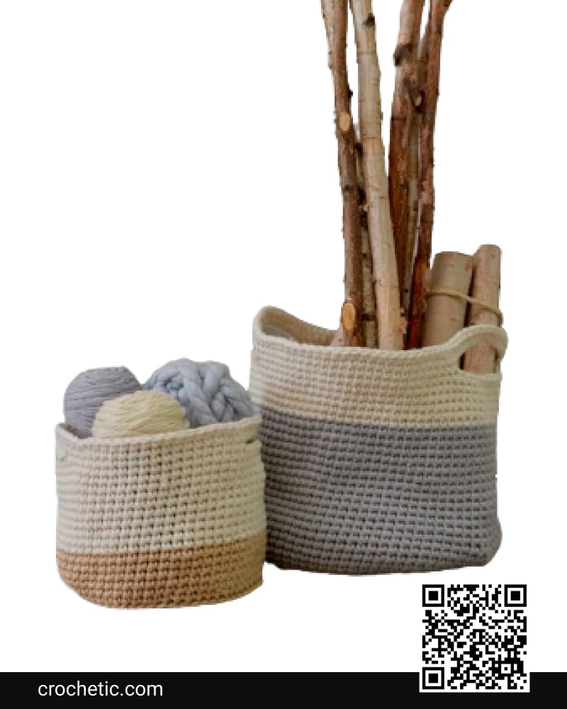 Color-Block Storage Baskets - Crochet Pattern